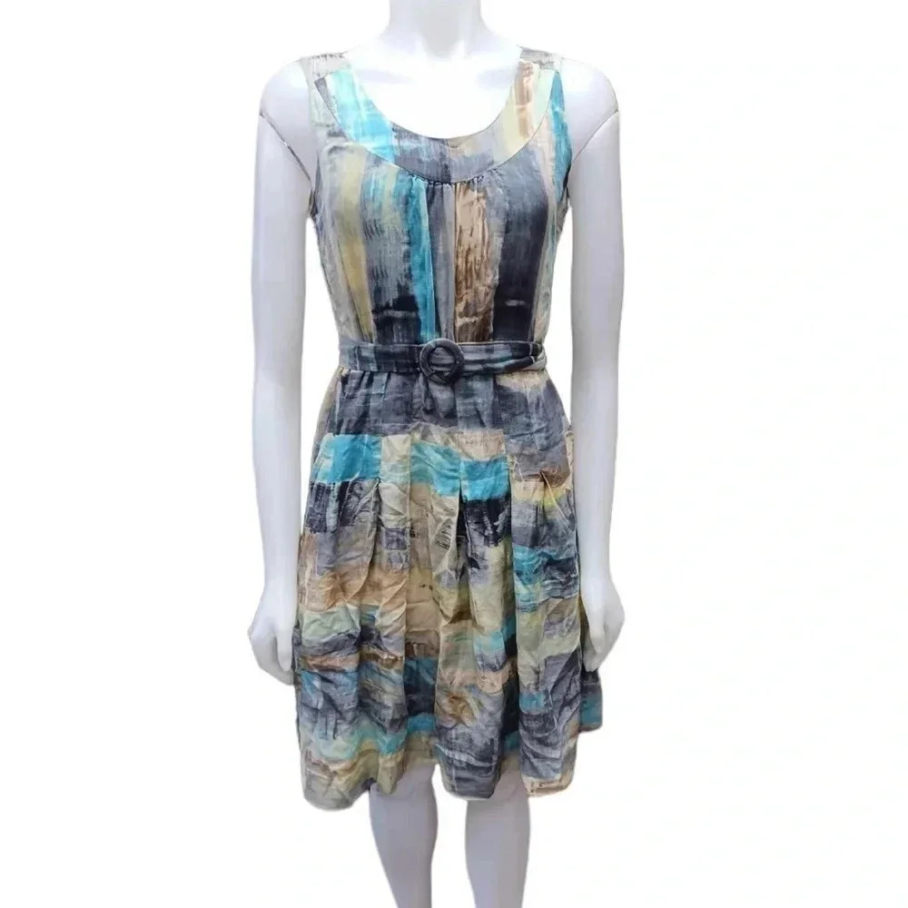Nic + Zoe Silk Blend Sleeveless Mini A Line Dress Size 8